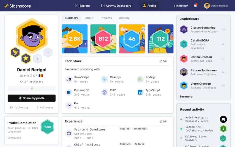 Slashscore Developers screenshot