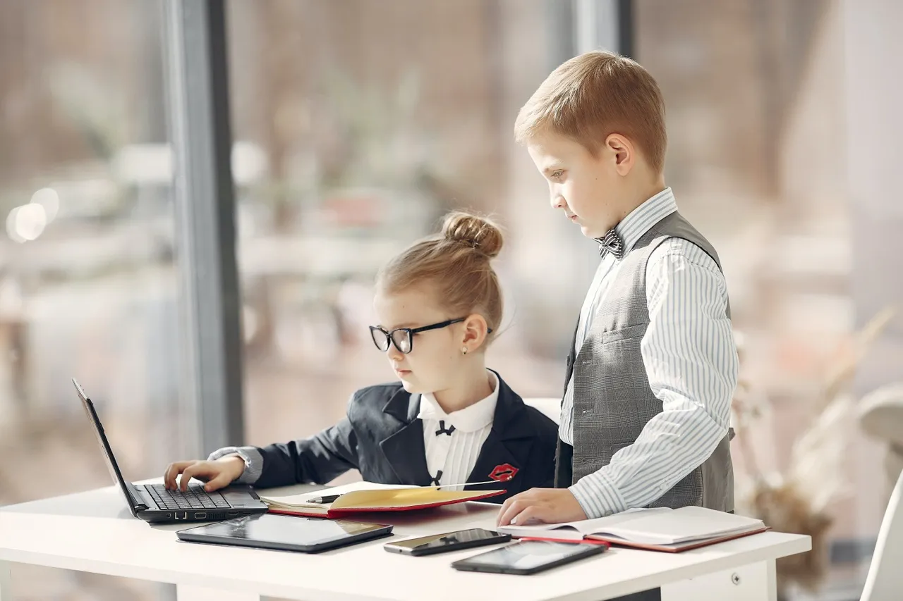 Cute business kids