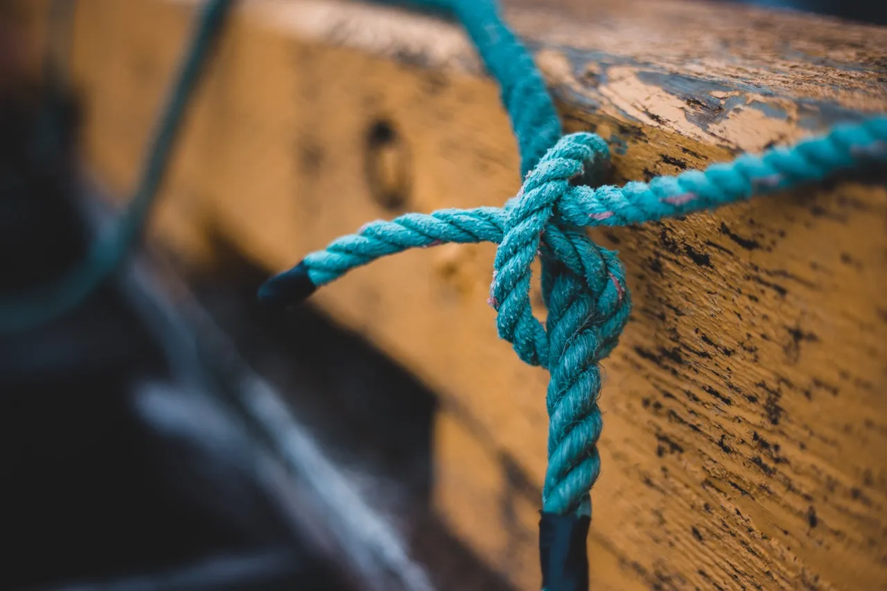 Tied rope knot